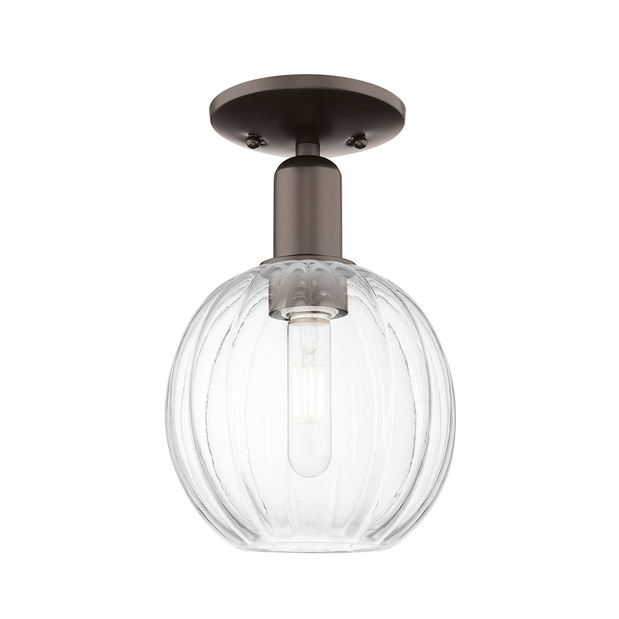 Innovations Preston 1Lt 7" Globe Semi-Flush, OB/Clear - 716-1C-OB-G458-7CL