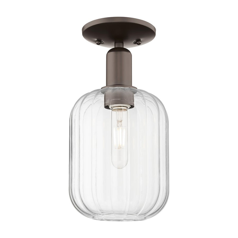 Innovations Preston 1Lt 7" Jar Semi-Flush, OB/Clear - 716-1C-OB-G460-7CL
