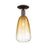 Innovations Brookhaven Almond 1Lt 6" Semi-Flush, OB/Amber - 716-1C-OB-G480-6AM