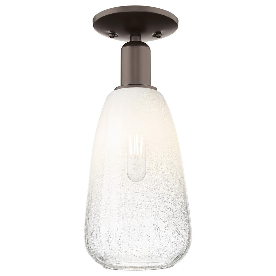 Innovations Brookhaven Almond 1Lt 6" Semi-Flush, OB/Opal - 716-1C-OB-G480-6OP
