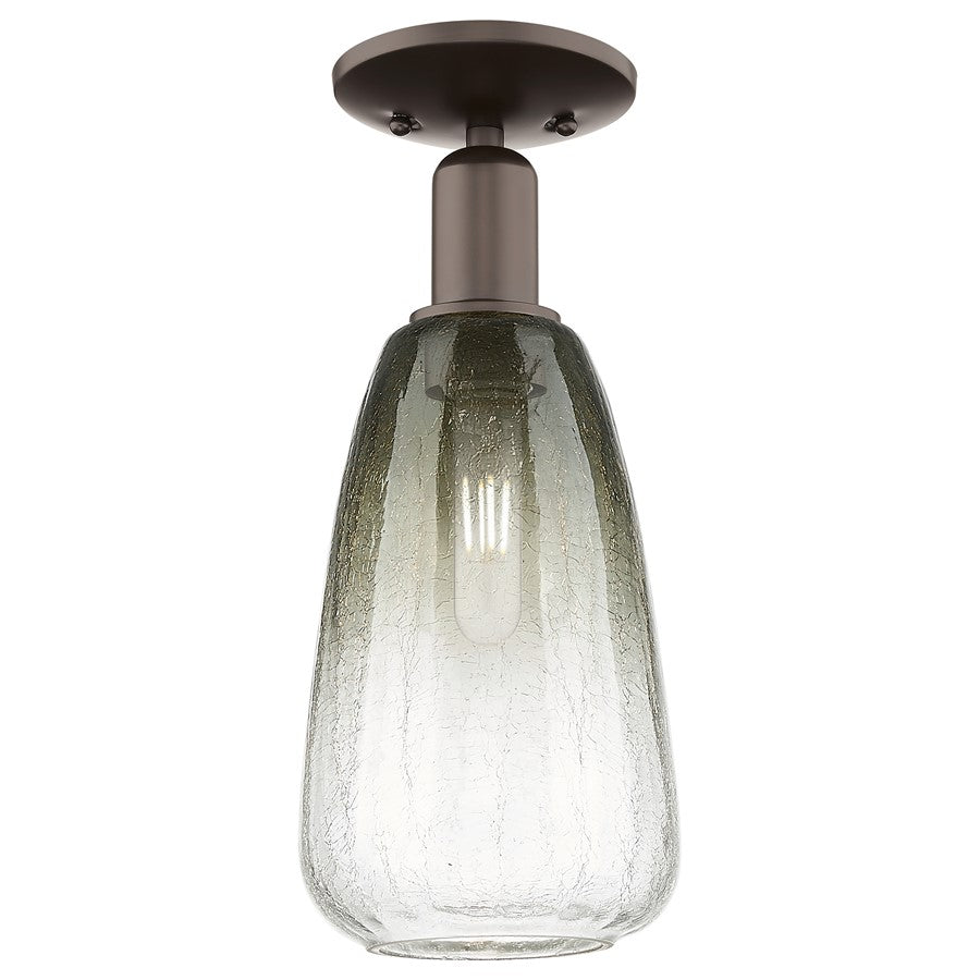Innovations Brookhaven Almond 1Lt 6" Semi-Flush, OB/Slate - 716-1C-OB-G480-6SL