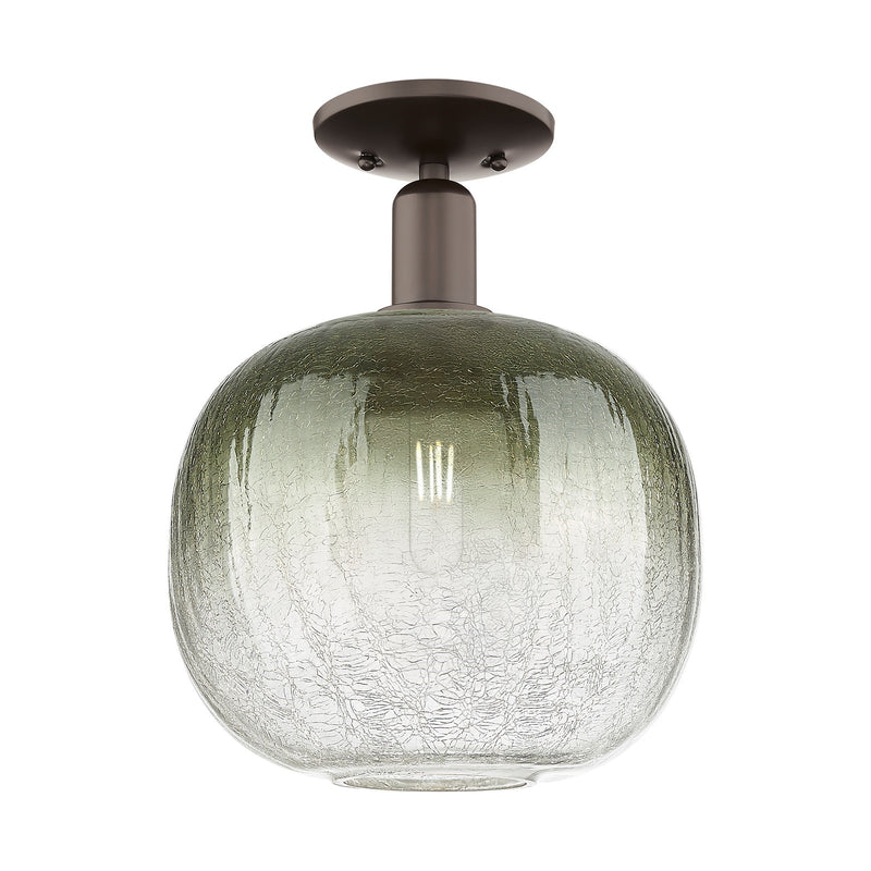 Innovations Brookhaven Sphere 10.5in 1-Light Semi-Flush Mount | Industrial Oil Rubbed Bronze and Slate Glass | Damp Rated | Model 716-1C-OB-G481-10SL