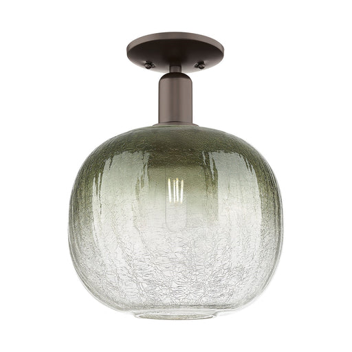 Innovations Brookhaven Sphere 10.5in 1-Light Semi-Flush Mount | Industrial Oil Rubbed Bronze and Slate Glass | Damp Rated | Model 716-1C-OB-G481-10SL