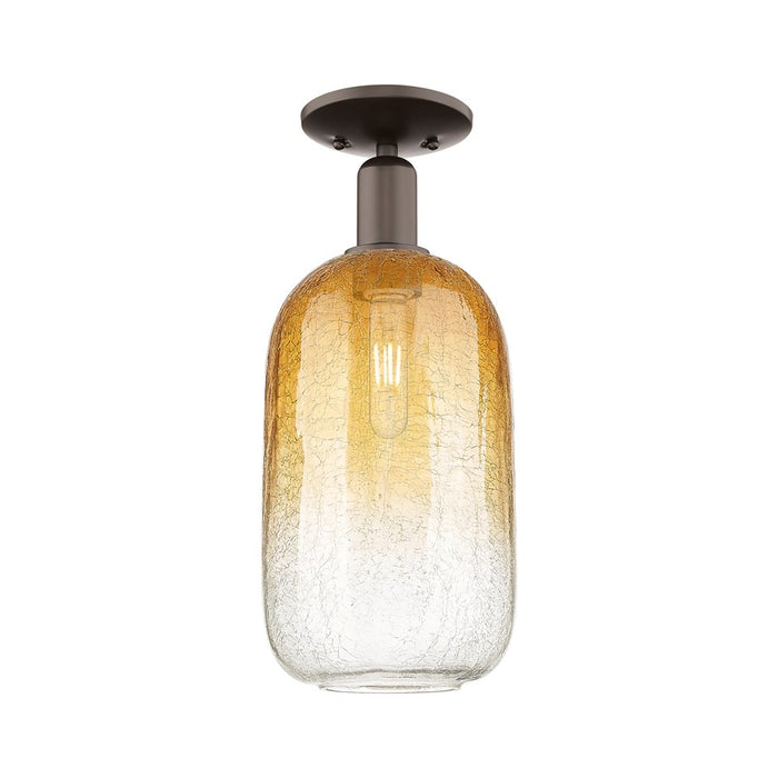 Innovations Brookhaven Cloche 1Lt 7" Semi-Flush, OB/Amber - 716-1C-OB-G482-7AM