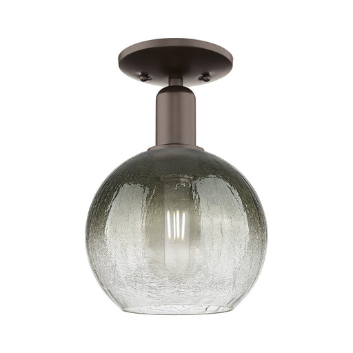Innovations Brookhaven Globe 8in 1-Light Semi-Flush Mount | Industrial Oil Rubbed Bronze Steel and Slate Glass | Entryway & | Model 716-1C-OB-G483-8SL