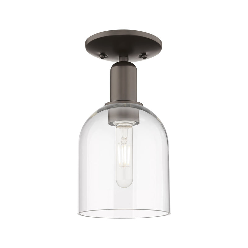 Innovations Bella 6in 1-Light Semi-Flush Mount | Industrial Oil Rubbed Bronze Steel and Clear Glass | Entryway & Hallway | 5.5 | Model 716-1C-OB-G558-6CL