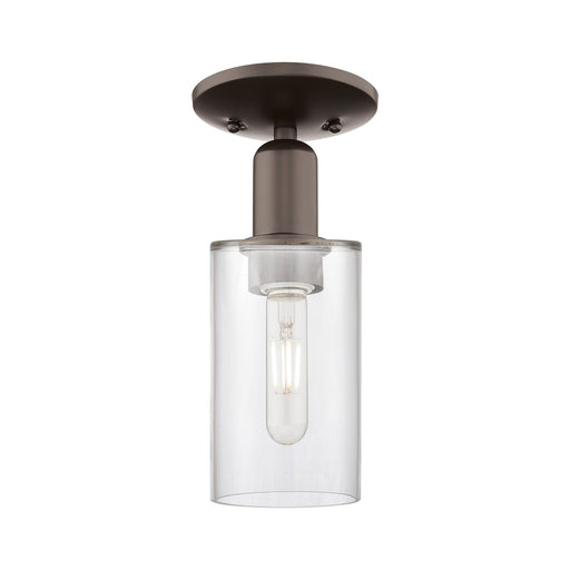 Innovations Clymer 4in 1-Light Semi-Flush Mount | Industrial Oil Rubbed Bronze Steel and Clear Glass | Entryway & Hallway | 3.88 x | Model 716-1C-OB-G802