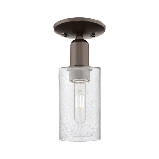 Innovations Clymer 4in 1-Light Semi-Flush Mount | Industrial Oil Rubbed Bronze Steel and Seedy Glass | Hallway & Entryway | 3.88 x | Model 716-1C-OB-G804