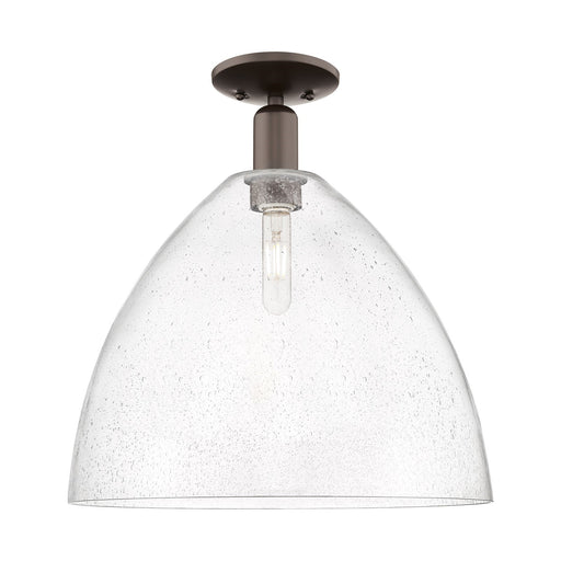 Innovations Bristol 16in 1-Light Semi-Flush Mount | Industrial Oil Rubbed Bronze Steel and Seedy Glass | Entryway & Hallway | 16 | Model 716-1C-OB-GBD-164