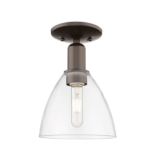 Innovations Bristol 8in 1-Light Semi-Flush Mount | Industrial Oil Rubbed Bronze Steel and Clear Glass | Hallway & Entryway | 7.5 | Model 716-1C-OB-GBD-752