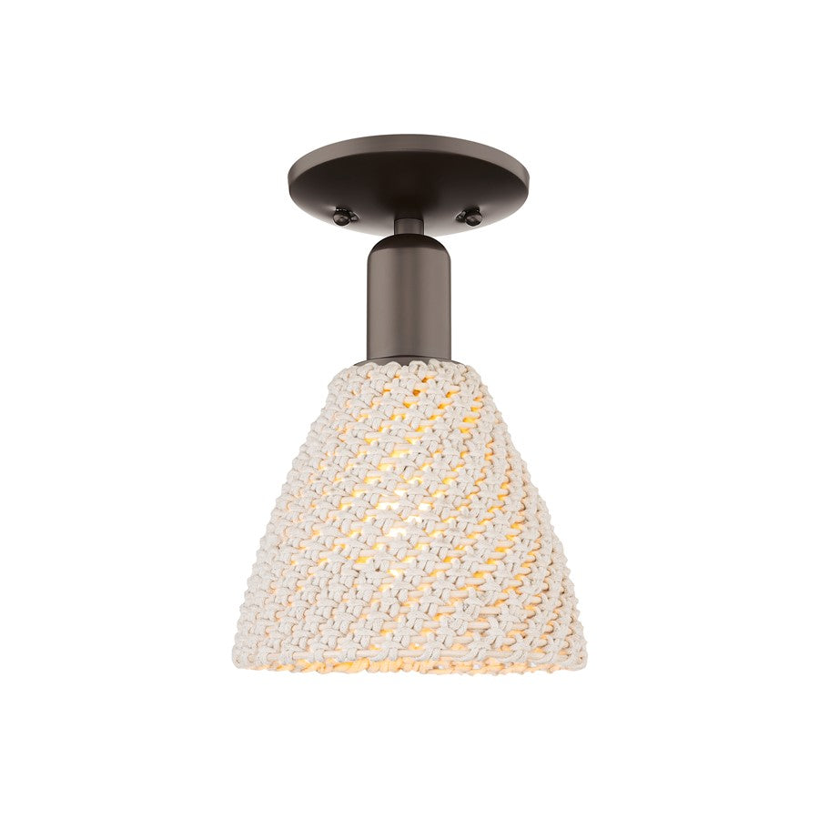 Innovations NB Dome 1Lt 8" Semi-Flush, OB/NF - 716-1C-OB-NBD-75-NAT