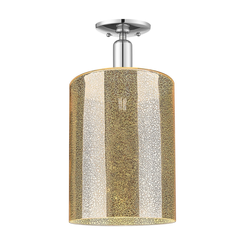 Innovations Cobbleskill 9in 1-Light Semi-Flush Mount | Industrial Polished Chrome and Mercury Glass | Entryway & Hallway | 9 x | Model 716-1C-PC-G116-L