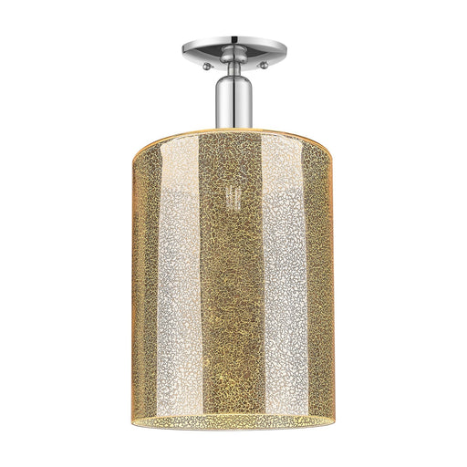 Innovations Cobbleskill 9in 1-Light Semi-Flush Mount | Industrial Polished Chrome and Mercury Glass | Entryway & Hallway | 9 x | Model 716-1C-PC-G116-L
