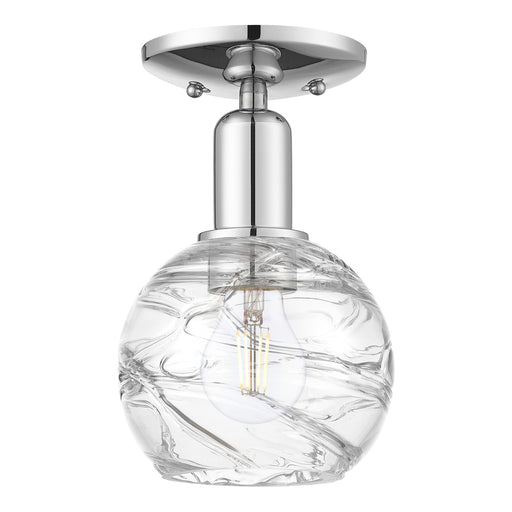 Innovations Athens Deco Swirl 6in 1-Light Semi-Flush Mount | Industrial Polished Chrome Steel and Clear Deco Swirl Glass | Model 716-1C-PC-G1213-6CL