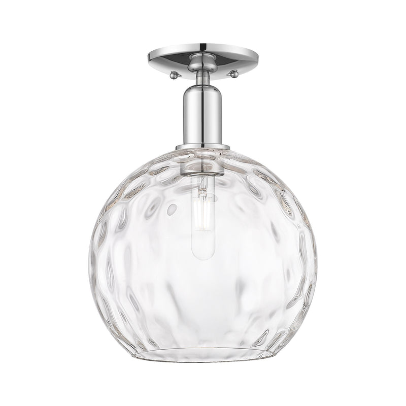 Innovations Athens Water Glass 10in 1-Light Semi-Flush Mount | Industrial Polished Chrome Steel and Clear Water Glass | Damp | Model 716-1C-PC-G1215-10