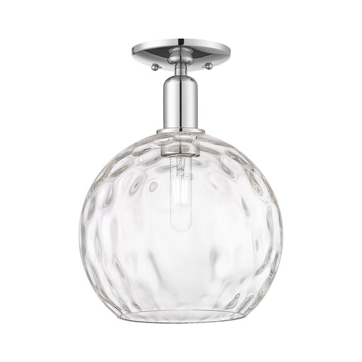 Innovations Athens Water Glass 10in 1-Light Semi-Flush Mount | Industrial Polished Chrome Steel and Clear Water Glass | Damp | Model 716-1C-PC-G1215-10