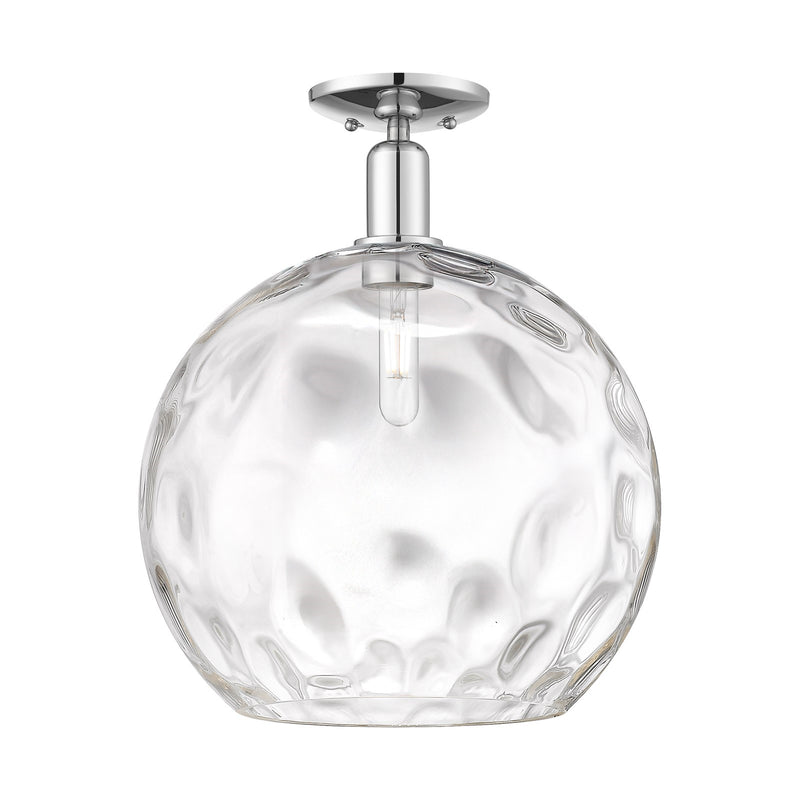 Innovations Athens Water Glass 13in 1-Light Semi-Flush Mount | Industrial Polished Chrome and Clear Glass | Kitchen & Hallway | Model 716-1C-PC-G1215-14