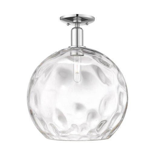 Innovations Athens Water Glass 13in 1-Light Semi-Flush Mount | Industrial Polished Chrome and Clear Glass | Kitchen & Hallway | Model 716-1C-PC-G1215-14