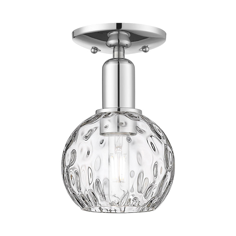 Innovations Athens 6in 1-Light Semi-Flush Mount | Industrial Polished Chrome Steel and Clear Water Glass | Entryway & Hallway | Model 716-1C-PC-G1215-6