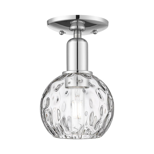 Innovations Athens 6in 1-Light Semi-Flush Mount | Industrial Polished Chrome Steel and Clear Water Glass | Entryway & Hallway | Model 716-1C-PC-G1215-6