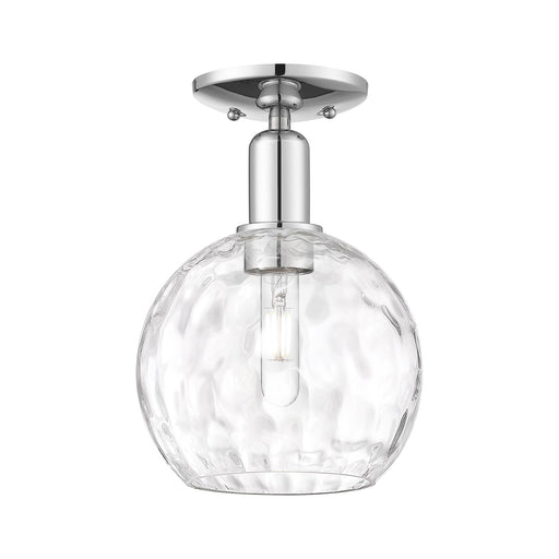 Innovations Athens 8in 1-Light Semi-Flush Mount | Industrial Polished Chrome and Clear Water Glass | Kitchen & Hallway | 8 x 8 x | Model 716-1C-PC-G1215-8