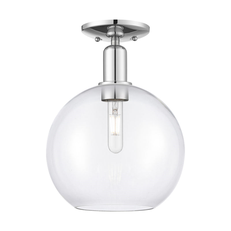 Innovations Athens 10in 1-Light Semi-Flush Mount | Industrial Polished Chrome Steel and Clear Glass | Entryway & Hallway | 10 x | Model 716-1C-PC-G122-10