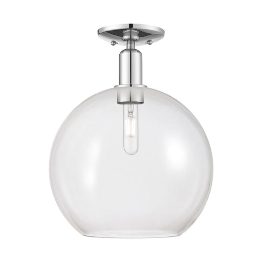 Innovations Athens 12in 1-Light Semi-Flush Mount | Industrial Polished Chrome and Clear Glass | Entryway & Hallway | 11.75 x | Model 716-1C-PC-G122-12