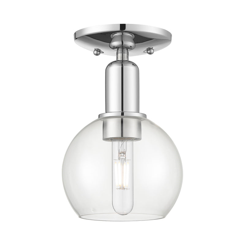 Innovations Athens 6in 1-Light Semi-Flush Mount | Industrial Polished Chrome and Clear Glass | Entryway & Hallway | 5.88 x 5.88 x | Model 716-1C-PC-G122-6