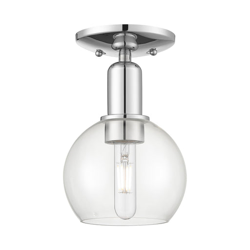 Innovations Athens 6in 1-Light Semi-Flush Mount | Industrial Polished Chrome and Clear Glass | Entryway & Hallway | 5.88 x 5.88 x | Model 716-1C-PC-G122-6