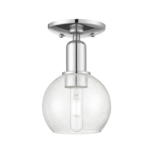Innovations Athens 6in 1-Light Semi-Flush Mount | Industrial Polished Chrome and Seedy Glass | Entryway & Hallway | 5.88 x 5.88 x | Model 716-1C-PC-G124-6
