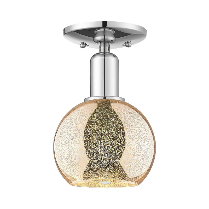 Innovations Athens 6in 1-Light Semi-Flush Mount | Industrial Modern Polished Chrome and Mercury Glass | Entryway & Hallway | 5.88 | Model 716-1C-PC-G128-6