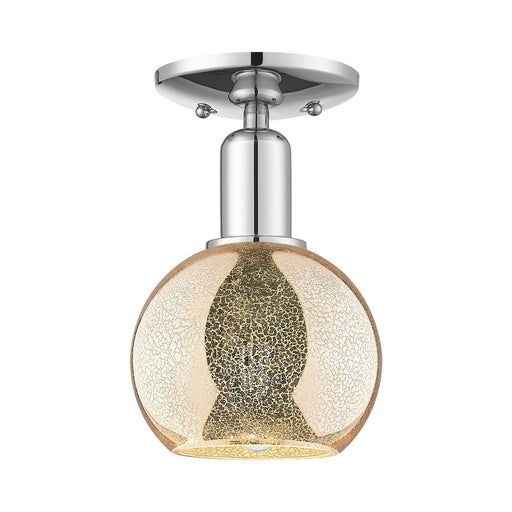 Innovations Athens 6in 1-Light Semi-Flush Mount | Industrial Modern Polished Chrome and Mercury Glass | Entryway & Hallway | 5.88 | Model 716-1C-PC-G128-6