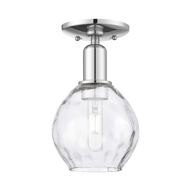 Innovations Waverly 6in 1-Light Semi-Flush Mount | Industrial Polished Chrome Steel and Clear Water Glass | Entryway & Hallway | 6 | Model 716-1C-PC-G362