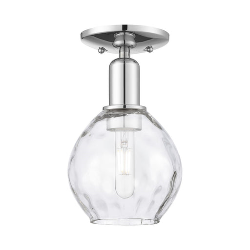 Innovations Waverly 6in 1-Light Semi-Flush Mount | Industrial Polished Chrome Steel and Clear Water Glass | Entryway & Hallway | 6 | Model 716-1C-PC-G362
