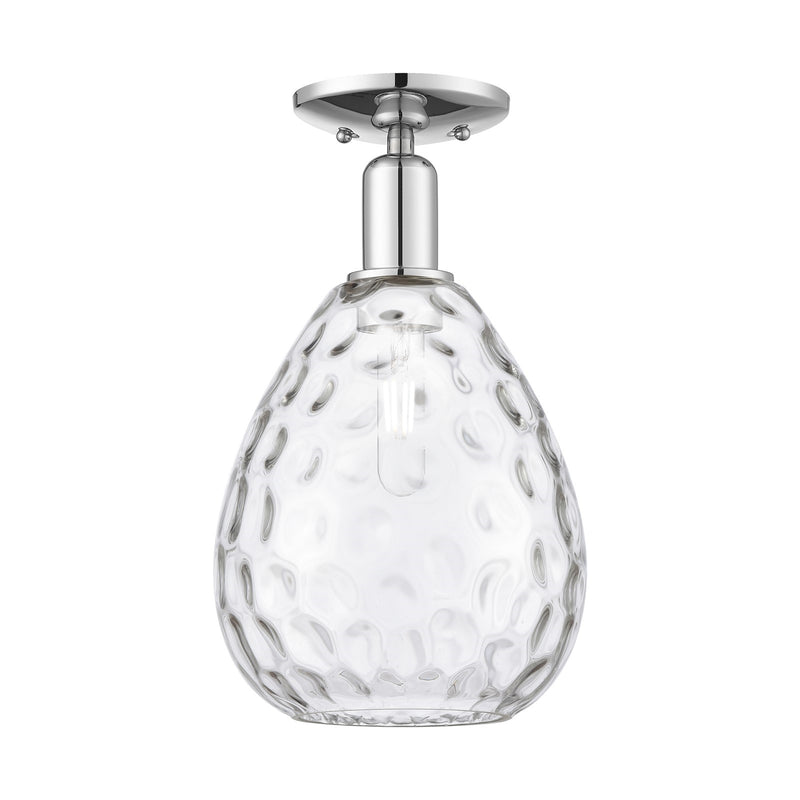 Innovations Waverly 8in 1-Light Semi-Flush Mount | Industrial Modern Polished Chrome and Clear Glass | Entryway & Hallway | 8 x 8 x | Model 716-1C-PC-G372