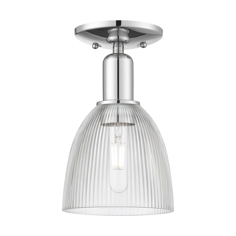 Innovations Castile 6in 1-Light Semi-Flush Mount | Industrial Modern Polished Chrome and Clear Glass | Entryway & Hallway | 6 x 6 x | Model 716-1C-PC-G382