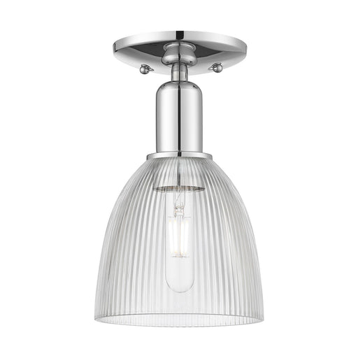 Innovations Castile 6in 1-Light Semi-Flush Mount | Industrial Modern Polished Chrome and Clear Glass | Entryway & Hallway | 6 x 6 x | Model 716-1C-PC-G382