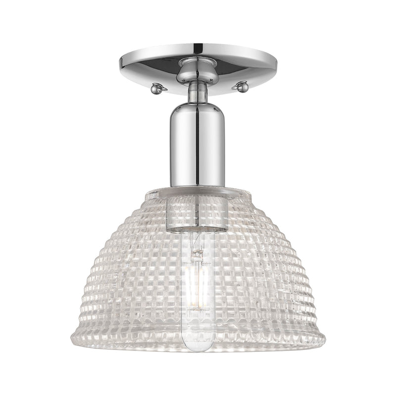 Innovations Arietta 8in 1-Light Semi-Flush Mount | Industrial Modern Polished Chrome and Clear Glass | Kitchen & Hallway | 8 x 9.5 | Model 716-1C-PC-G422
