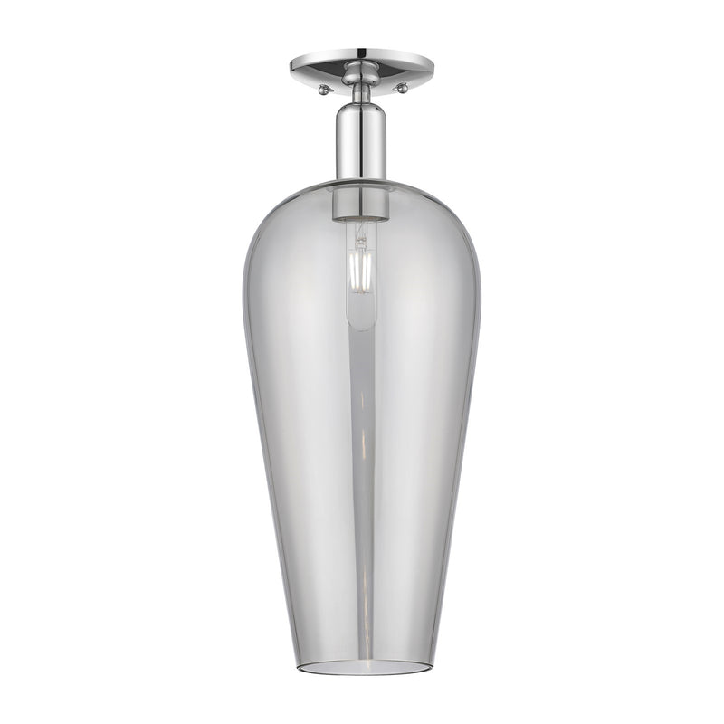 Innovations Chelsea 8in 1-Light Semi-Flush Mount | Industrial Polished Chrome and Light Smoke Glass | Entryway & Hallway | 8 x | Model 716-1C-PC-G456-8SM