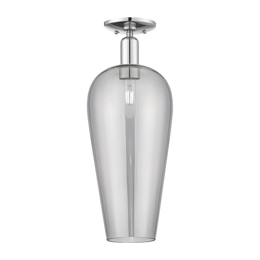 Innovations Chelsea 8in 1-Light Semi-Flush Mount | Industrial Polished Chrome and Light Smoke Glass | Entryway & Hallway | 8 x | Model 716-1C-PC-G456-8SM