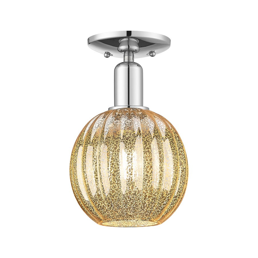 Innovations Preston 1Lt 7" Globe Semi-Flush, Chrome/Mercury - 716-1C-PC-G458-7ME
