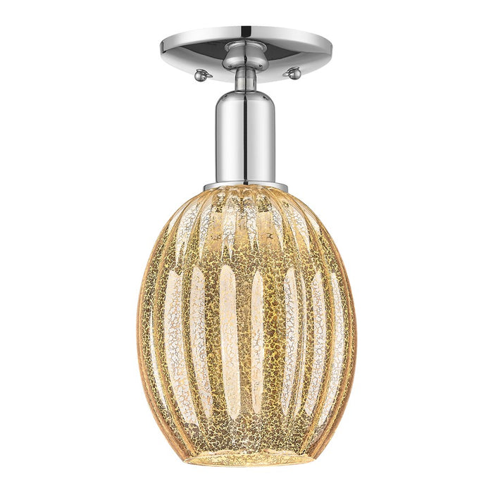 Innovations Preston 1Lt 6" Bulb Semi-Flush, Chrome/Mercury - 716-1C-PC-G459-6ME