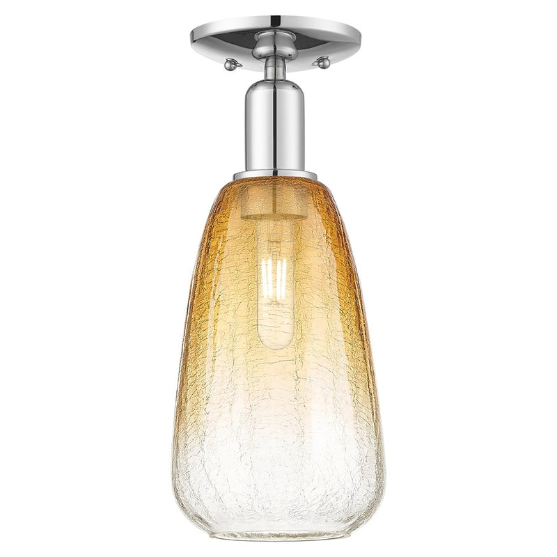 Innovations Brookhaven Almond 1Lt 6" Semi-Flush, Chrome/AM - 716-1C-PC-G480-6AM