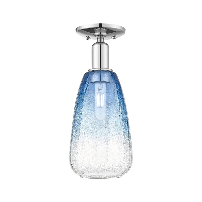 Innovations Brookhaven Almond 1Lt 6" Semi-Flush, Chrome/SB - 716-1C-PC-G480-6SB