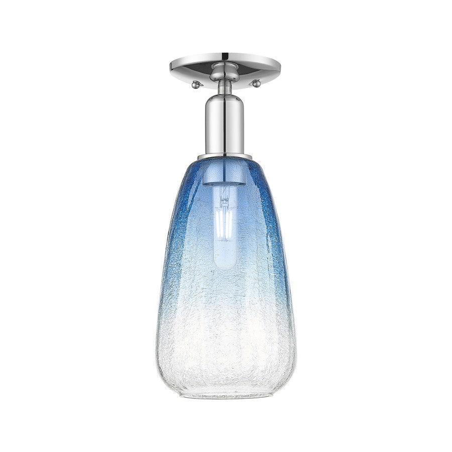 Innovations Brookhaven Almond 1Lt 6" Semi-Flush, Chrome/SB - 716-1C-PC-G480-6SB