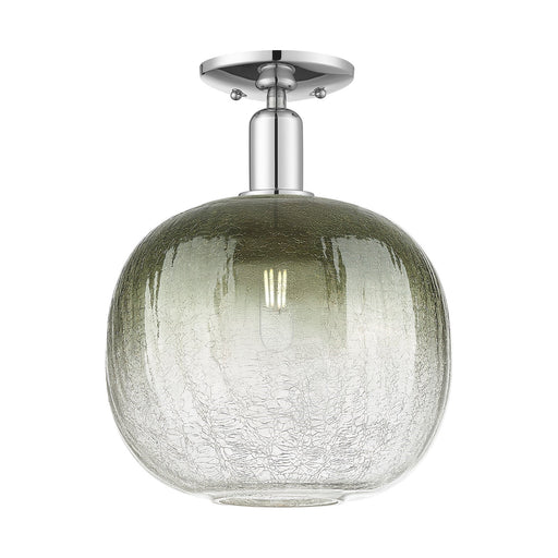 Innovations Brookhaven Sphere 10.5in 1-Light Semi-Flush Mount | Industrial Polished Chrome and Slate Glass | Entryway & | Model 716-1C-PC-G481-10SL