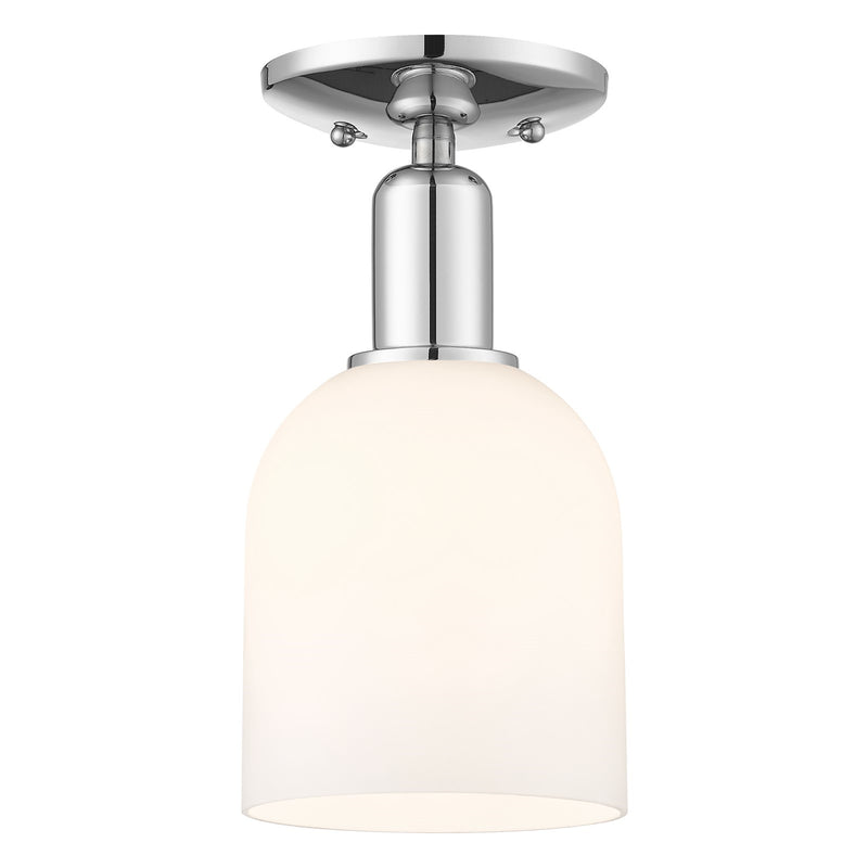 Innovations Bella 6in 1-Light Semi-Flush Mount | Polished Chrome Steel and White Glass | Entryway & Hallway | 5.5 x 11 in | Model 716-1C-PC-G558-6GWH