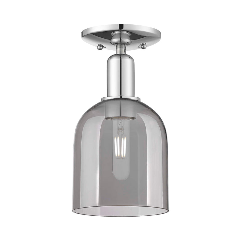 Innovations Bella 6in 1-Light Semi-Flush Mount | Industrial Polished Chrome Steel and Light Smoke Glass | Kitchen & Hallway | Model 716-1C-PC-G558-6SM