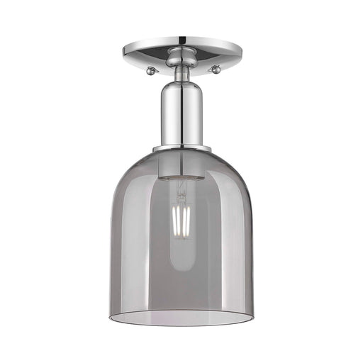 Innovations Bella 6in 1-Light Semi-Flush Mount | Industrial Polished Chrome Steel and Light Smoke Glass | Kitchen & Hallway | Model 716-1C-PC-G558-6SM