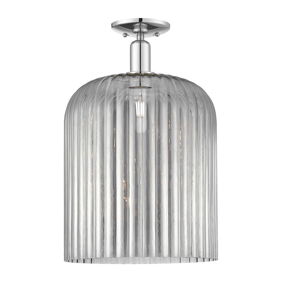Innovations Bridal Veil 1Lt 12" Semi-Flush, Chrome/Smoke - 716-1C-PC-G559-12SM